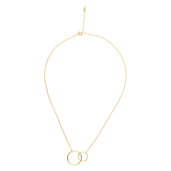 Levoire | Collier Avec Pendentif À Deux Cercles Plaqué Or Et Fermoir À Anneau À Ressort