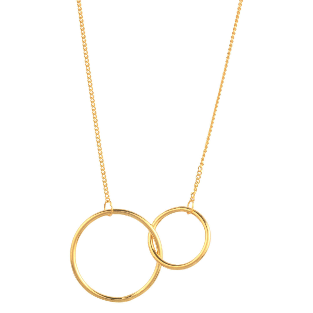 Levoire | Collier Avec Pendentif À Deux Cercles Plaqué Or Et Fermoir À Anneau À Ressort