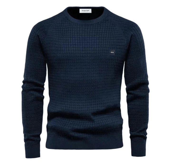Levoire | Pull élégant pour hommes Pull confortable Design tricoté pour élégance et chaleur Bleu foncé