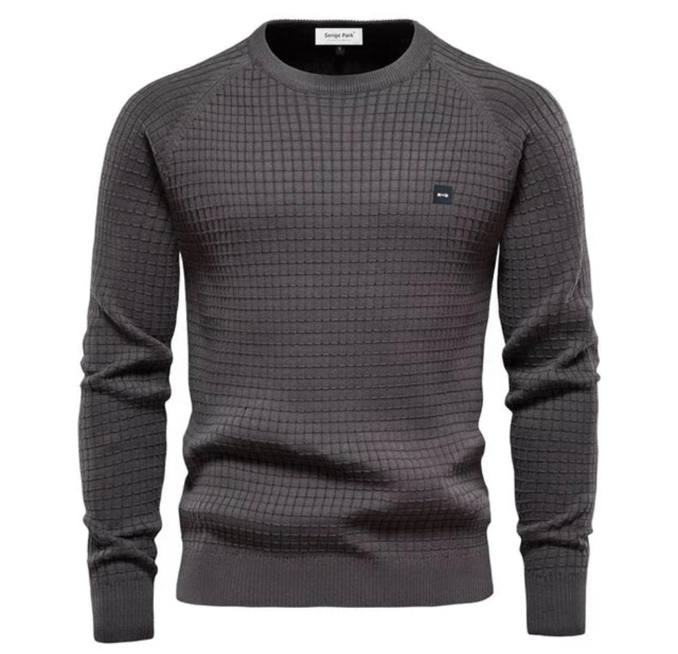 Levoire | Pull élégant pour hommes Pull confortable Design tricoté pour élégance et chaleur Gris foncé