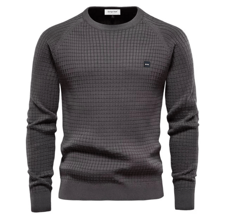 Levoire | Pull élégant pour hommes Pull confortable Design tricoté pour élégance et chaleur Gris foncé