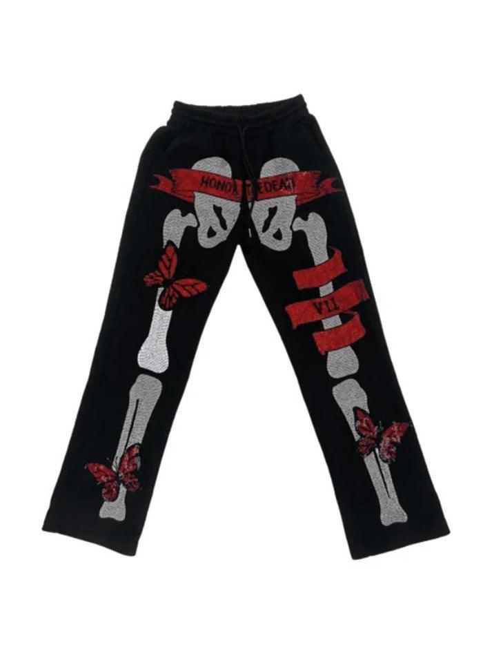 Levoire | Pantalons De Survêtement En Impression Strass Crâne Gothique