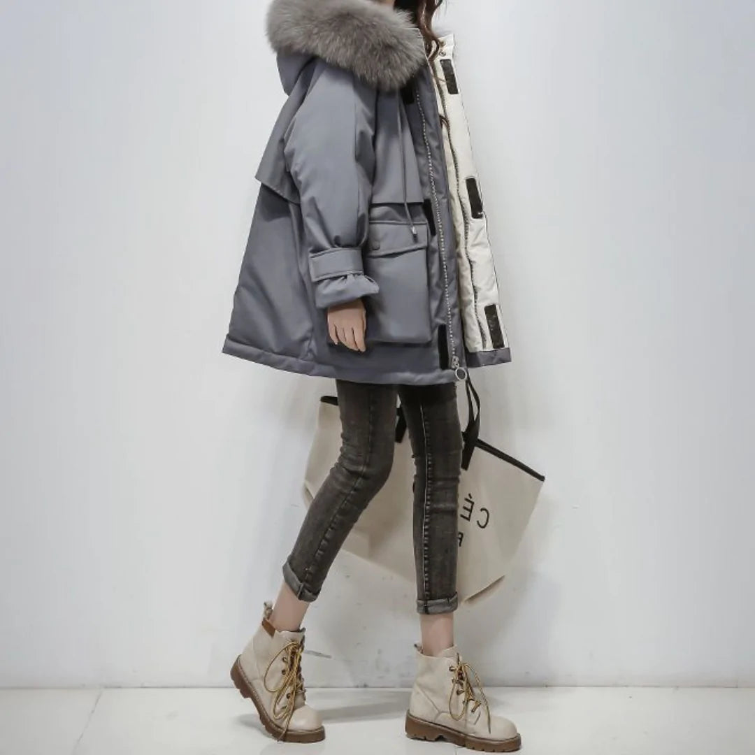 Levoire | Veste Polaire Longue À Manches Longues Chaude Avec Grandes Poches Gris