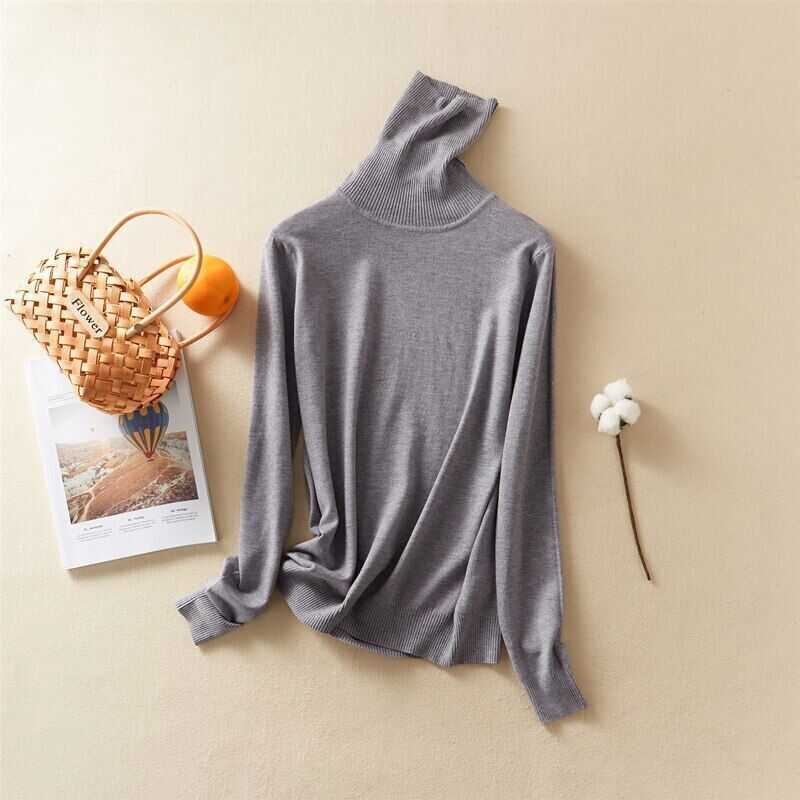 Levoire | Pull À Col Roulé Tricoté Gris