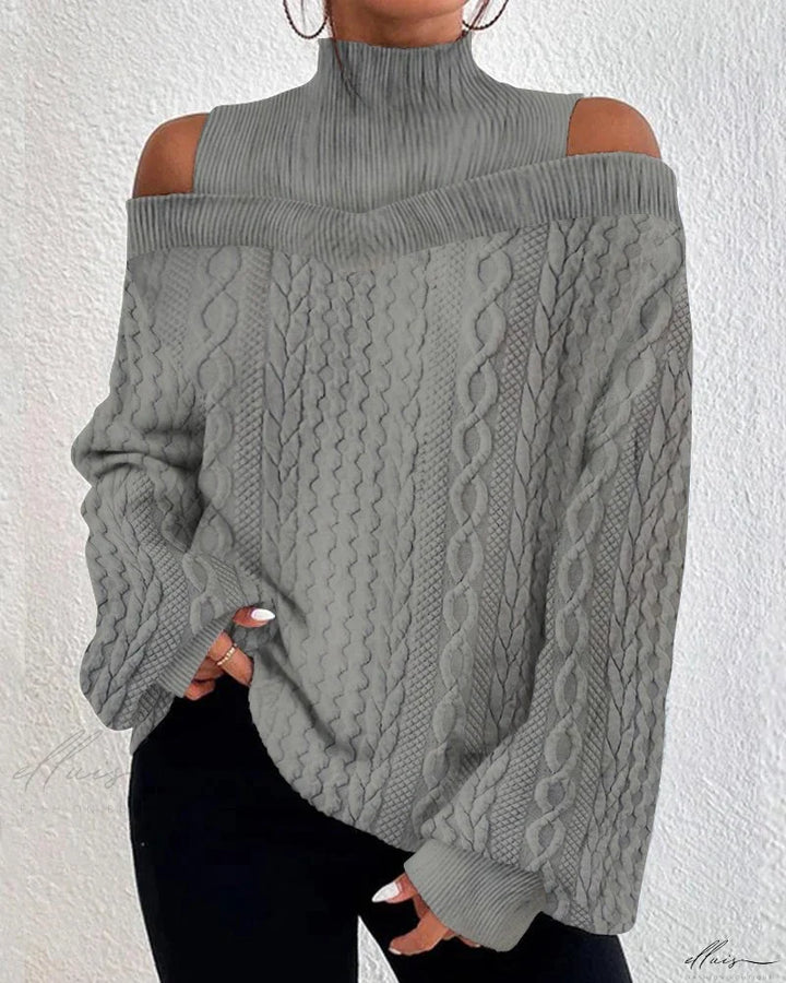 Levoire | Haut À Épaules Dénudées Avec Détails Texturés Gris