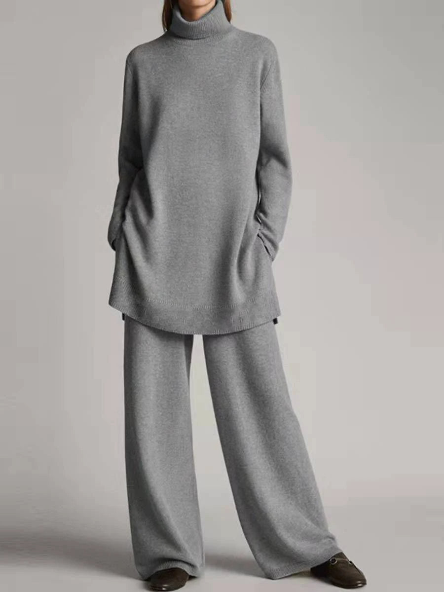 Levoire | Ensemble Élégant Avec Col Roulé Gris