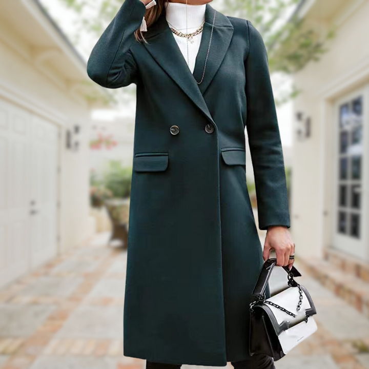 Levoire | Élégant Et Chic Manteau Long Vert