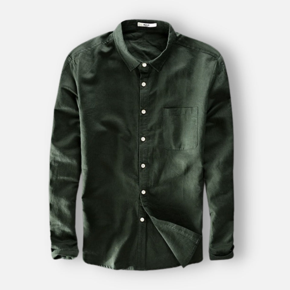 Levoire | Chemises Longues À Manches Confortables Avec Bouton Et Poche Vert