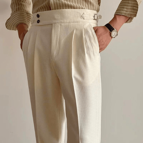 Levoire | Pantalon Homme Taille Haute Pantalon Chic Pour Homme Look Décontracté & Élégant