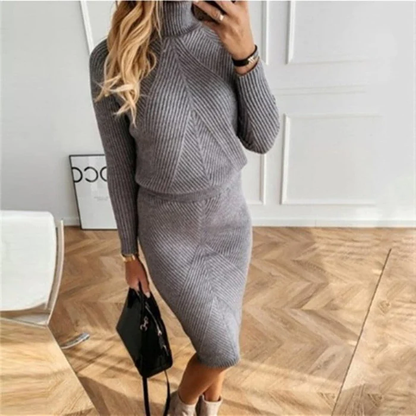 Levoire | Confortable robe pull-over en tricot pour femmes Gris