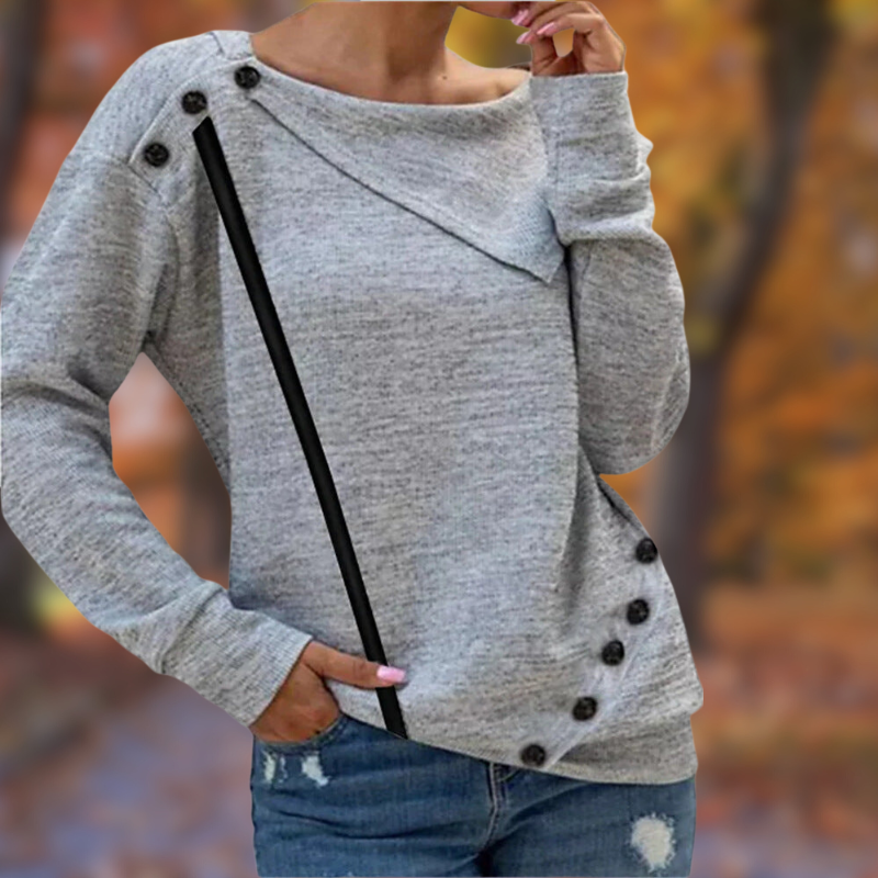 Levoire | Pull Fendu Sur Les Côtés Chic Hiver Gris