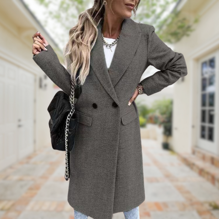 Levoire | Élégant Et Chic Manteau Long Gris