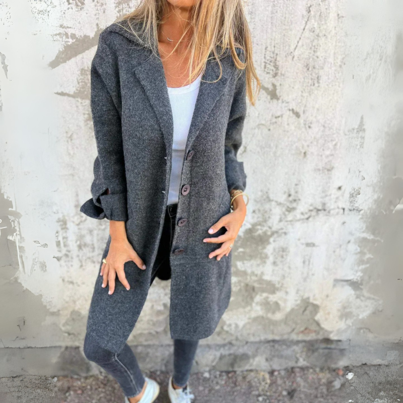 Levoire | Robe À Boutons Élégante Avec Coupe Classique Pour Femmes Gris
