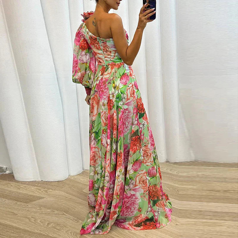 Levoire | Une Épaule Fleur Robe