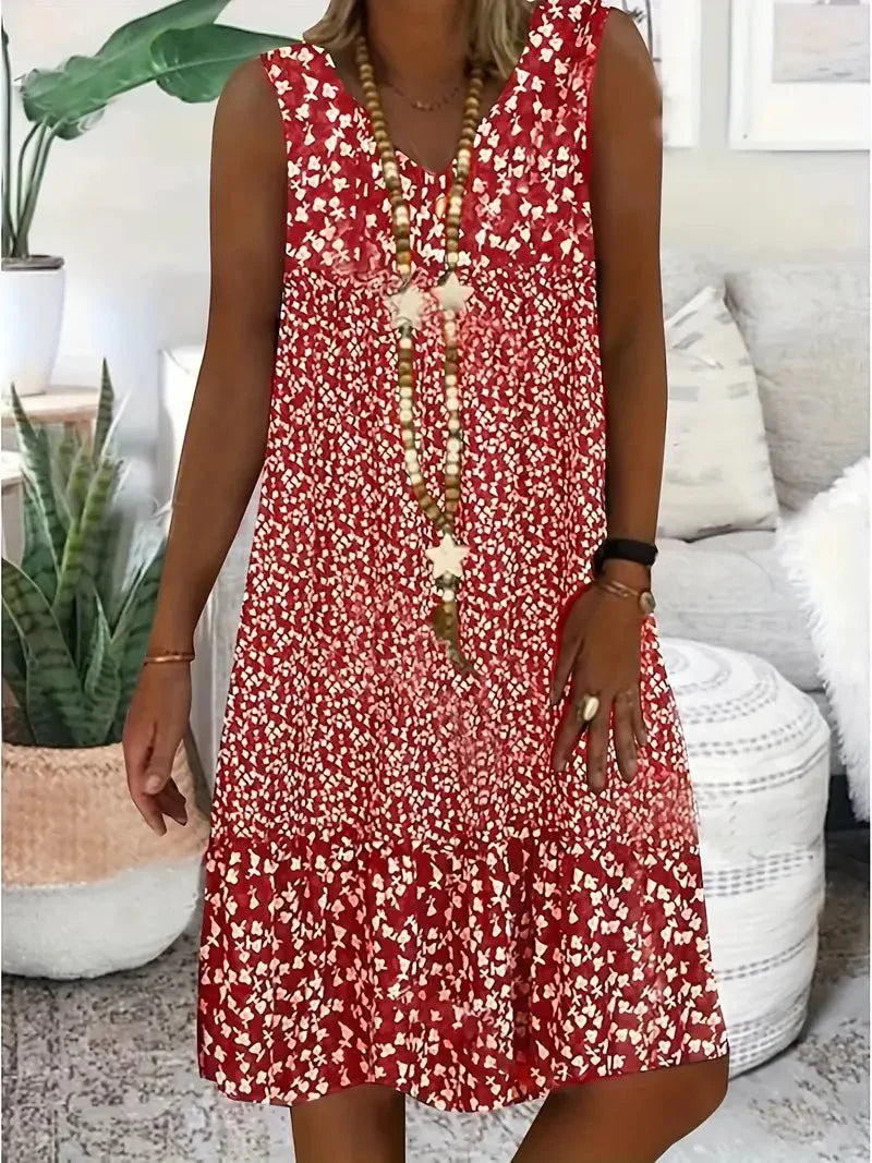 Levoire | Robe Sans Manches Élégante Rot