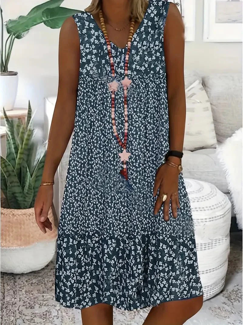 Levoire | Robe Sans Manches Élégante Bleu