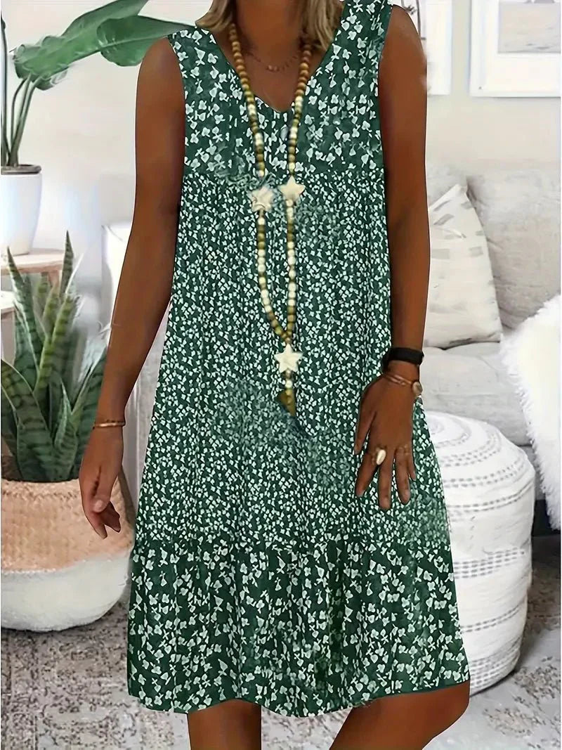 Levoire | Robe Sans Manches À Motifs Vert