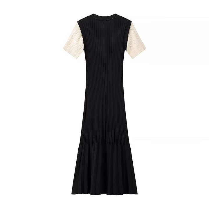 Levoire | Vêtements femmes Deux couleurs Tricot Simple bouton Robes longues Robes Must