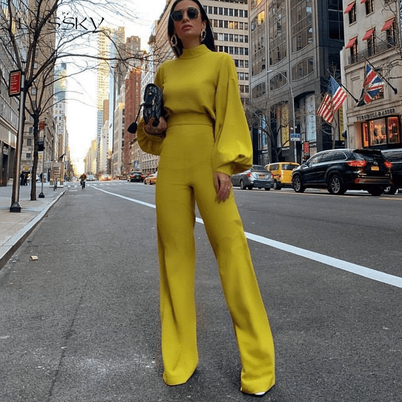 Levoire | Combinaison élégante pour chaque occasion femmes Satz Jaune