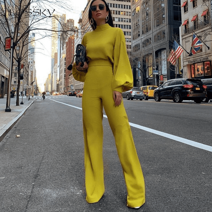Levoire | Combinaison élégante pour chaque occasion femmes Satz Jaune