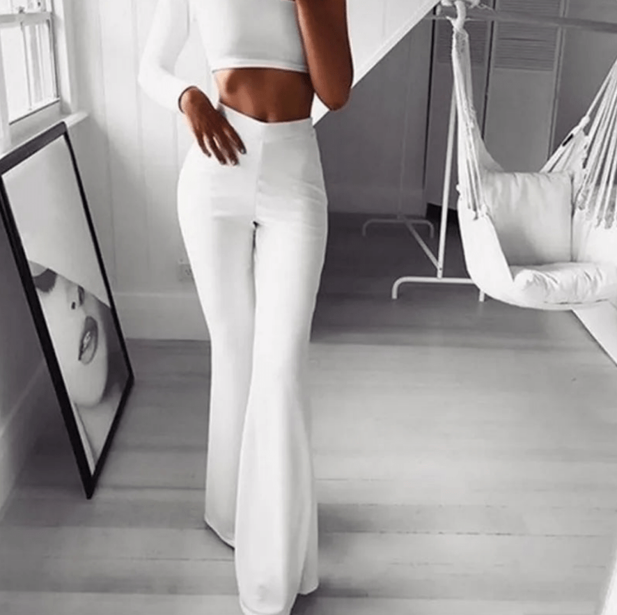 Levoire | Pantalon évasé pour femme pour un look élégant Blanc