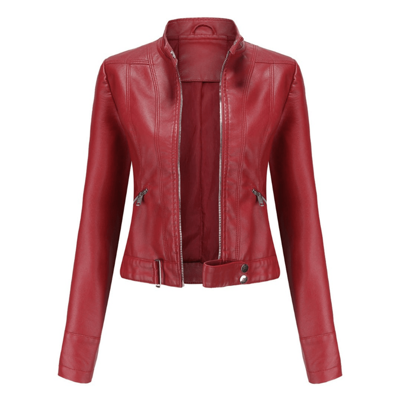 Levoire | Veste en cuir pour femmes courte avec une allure moderne Vin