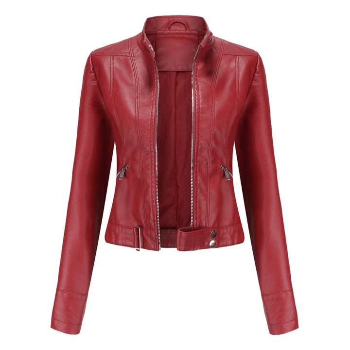 Levoire | Veste en cuir pour femmes courte avec une allure moderne Vin