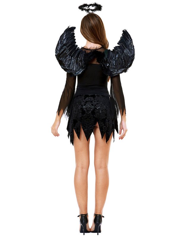 Levoire | Halloween Velours noir ange costume adultes