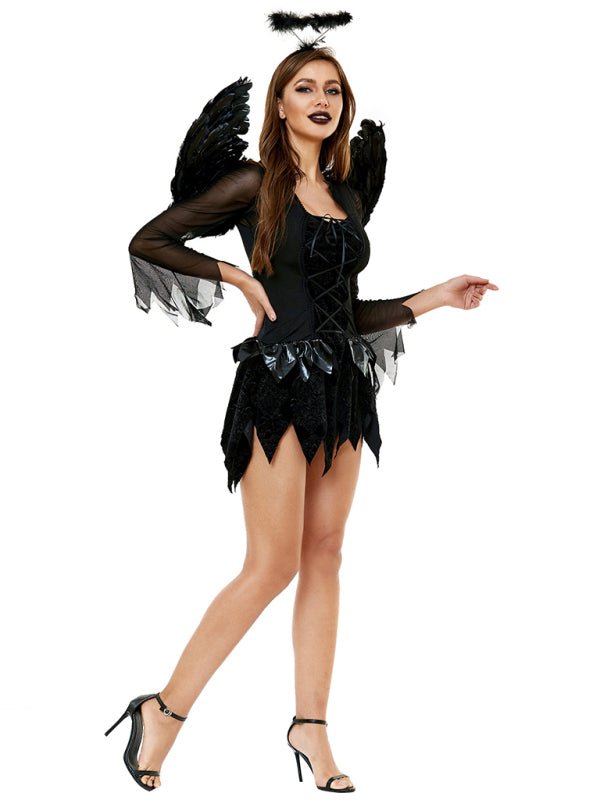 Levoire | Halloween Velours noir ange costume adultes