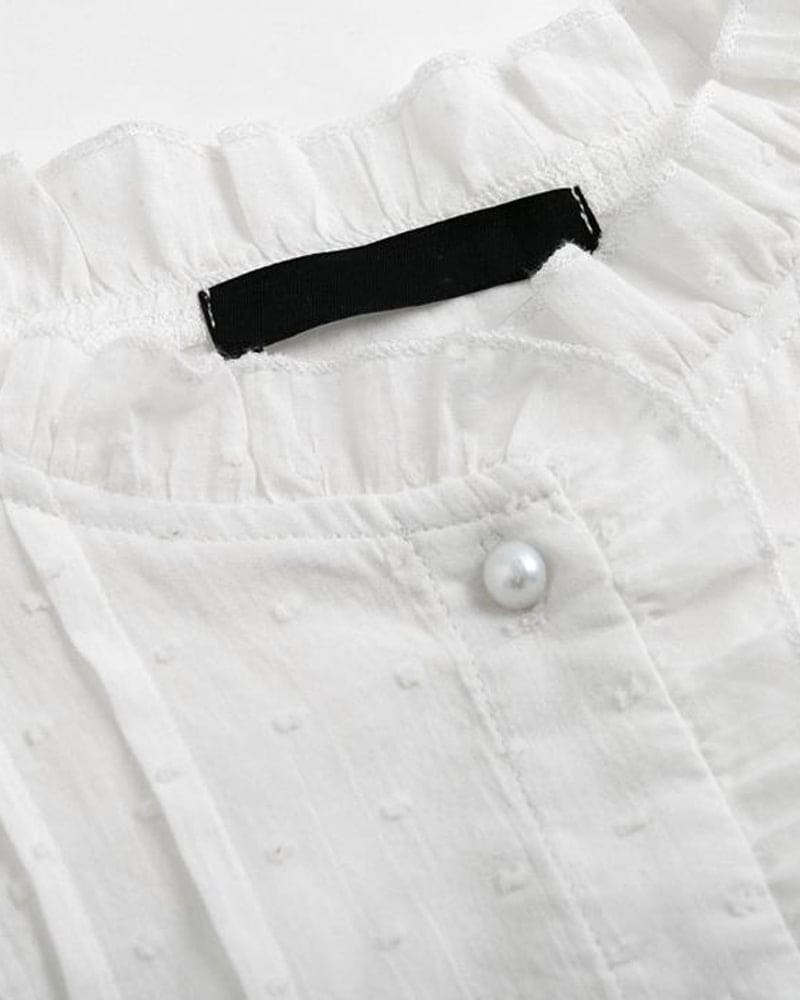 Levoire | Élégante Chemise Blanche À Motif À Petits Points