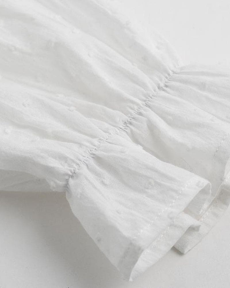 Levoire | Élégante Chemise Blanche À Motif À Petits Points