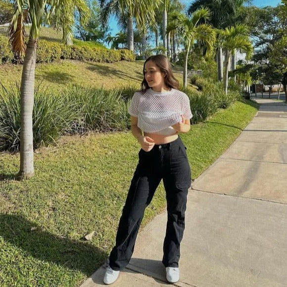 Levoire | Pantalon Cargo À Coupe Droite Noir