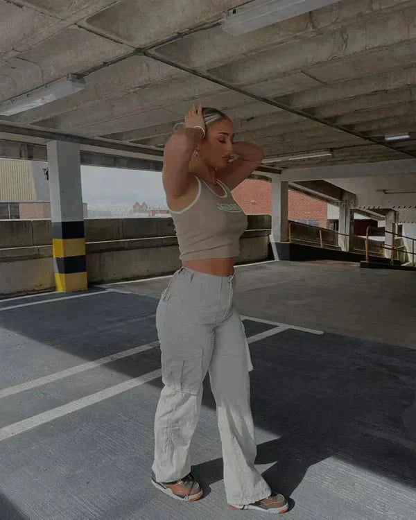 Levoire | Pantalon Cargo À Coupe Droite Gris