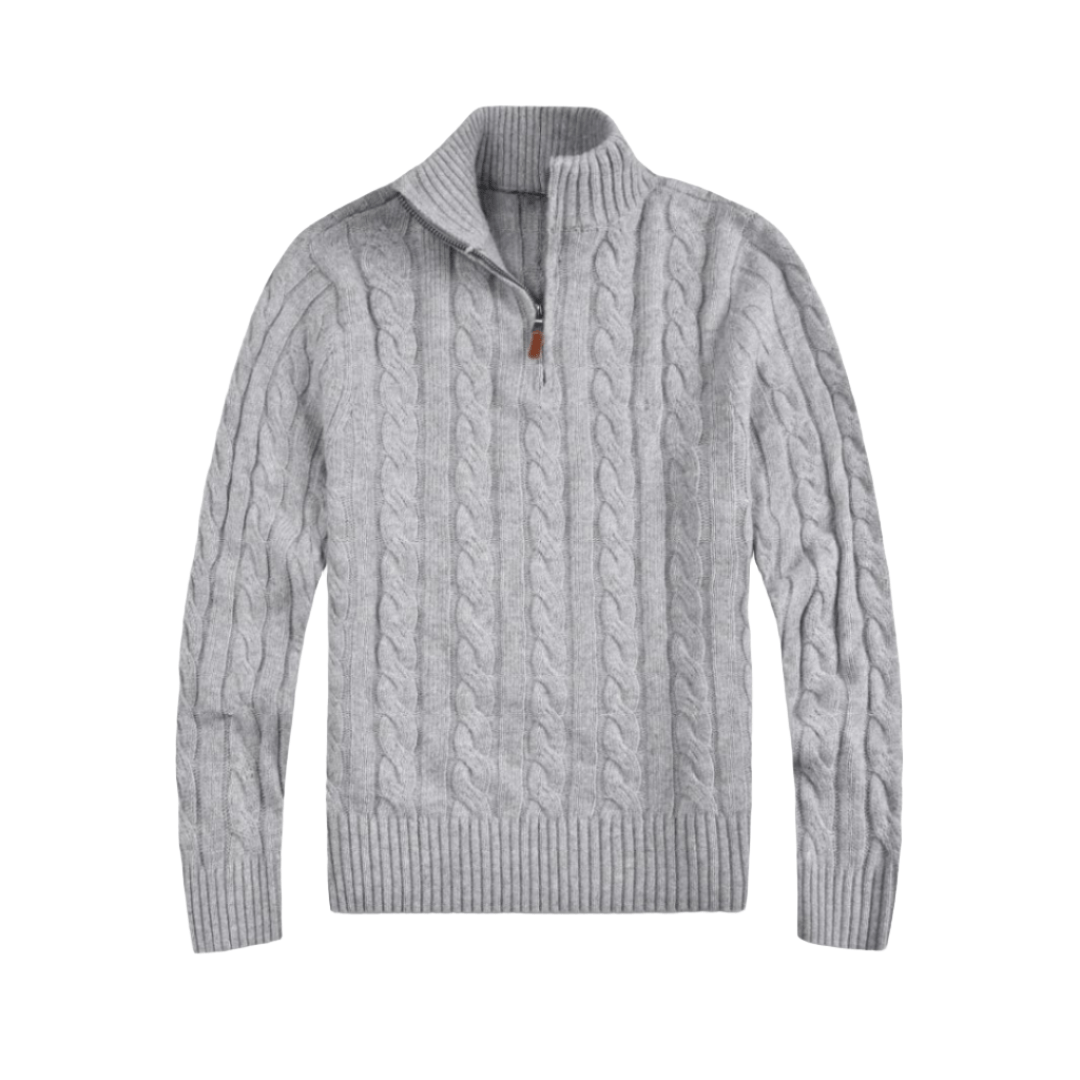 Levoire | Pull Demi-Zip Classique Homme Gris