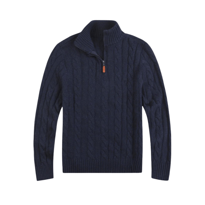 Levoire | Pull Demi-Zip Classique Homme Bleu marine