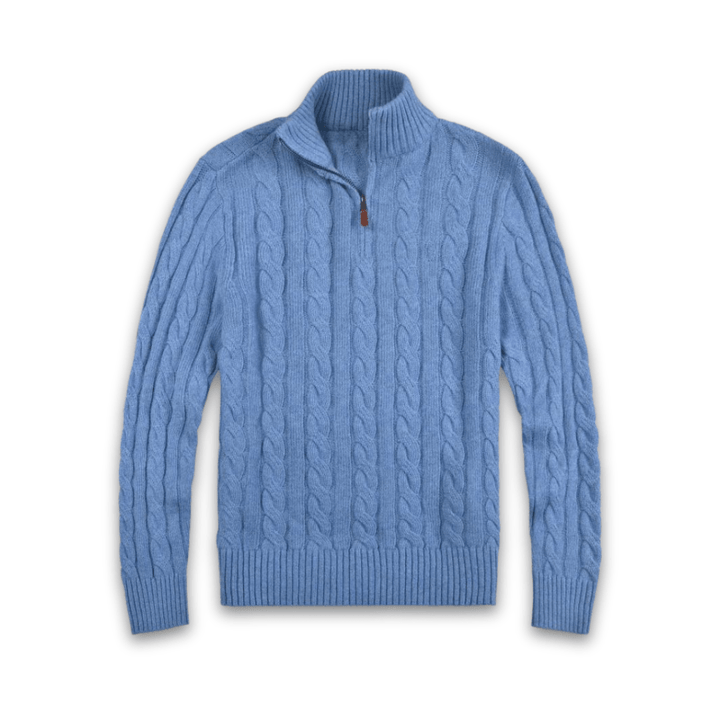 Levoire | Pull Demi-Zip Classique Homme Bleu clair