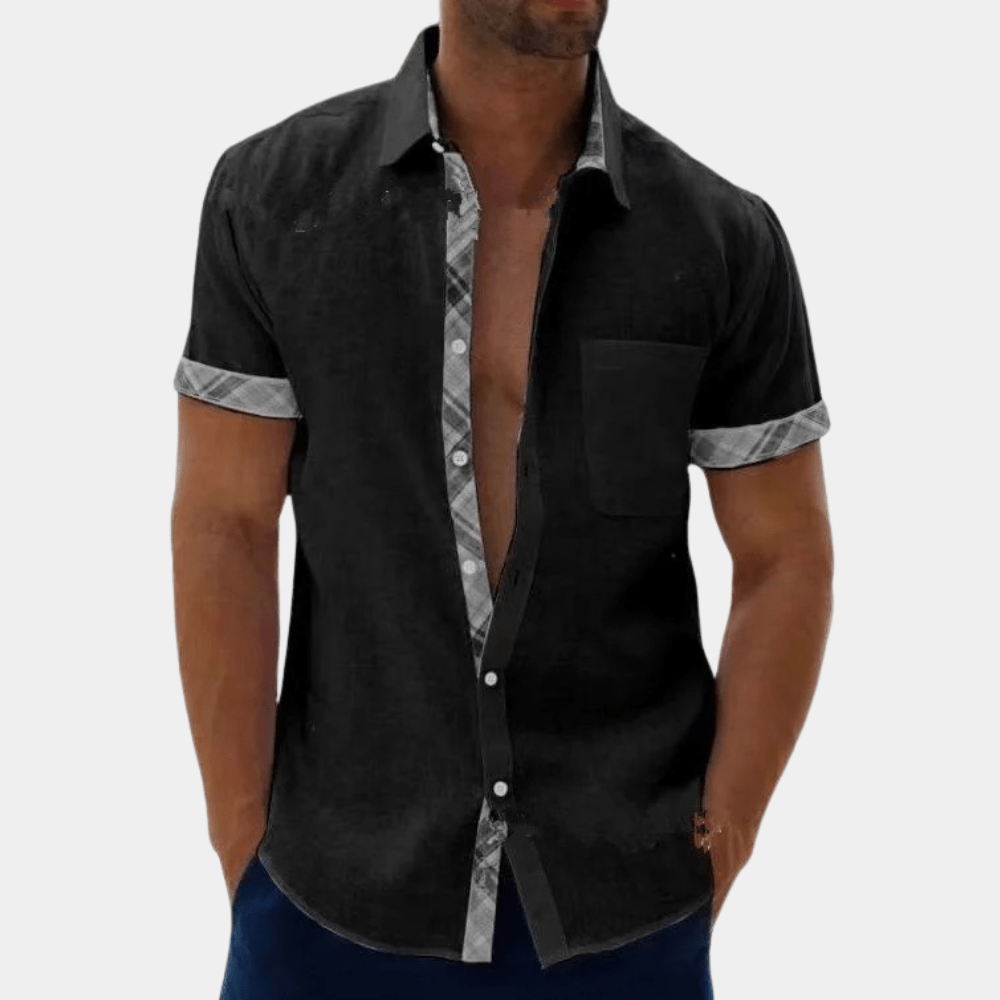 Levoire | Chemise pour homme légère et décontractée Blouse confortable Noir