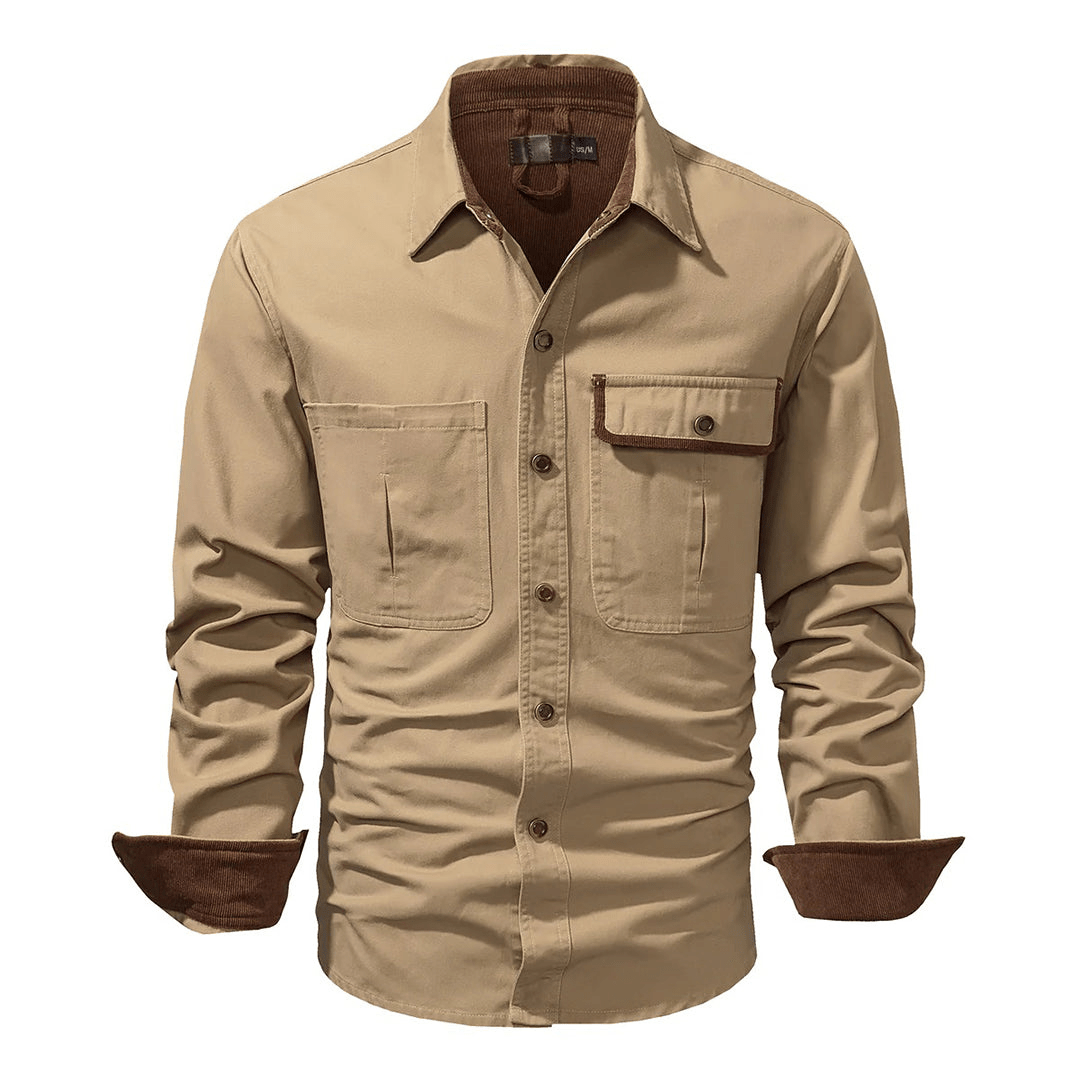 Levoire | Chemise pour homme élégante Blouse classique Finition de haute qualité Khaki