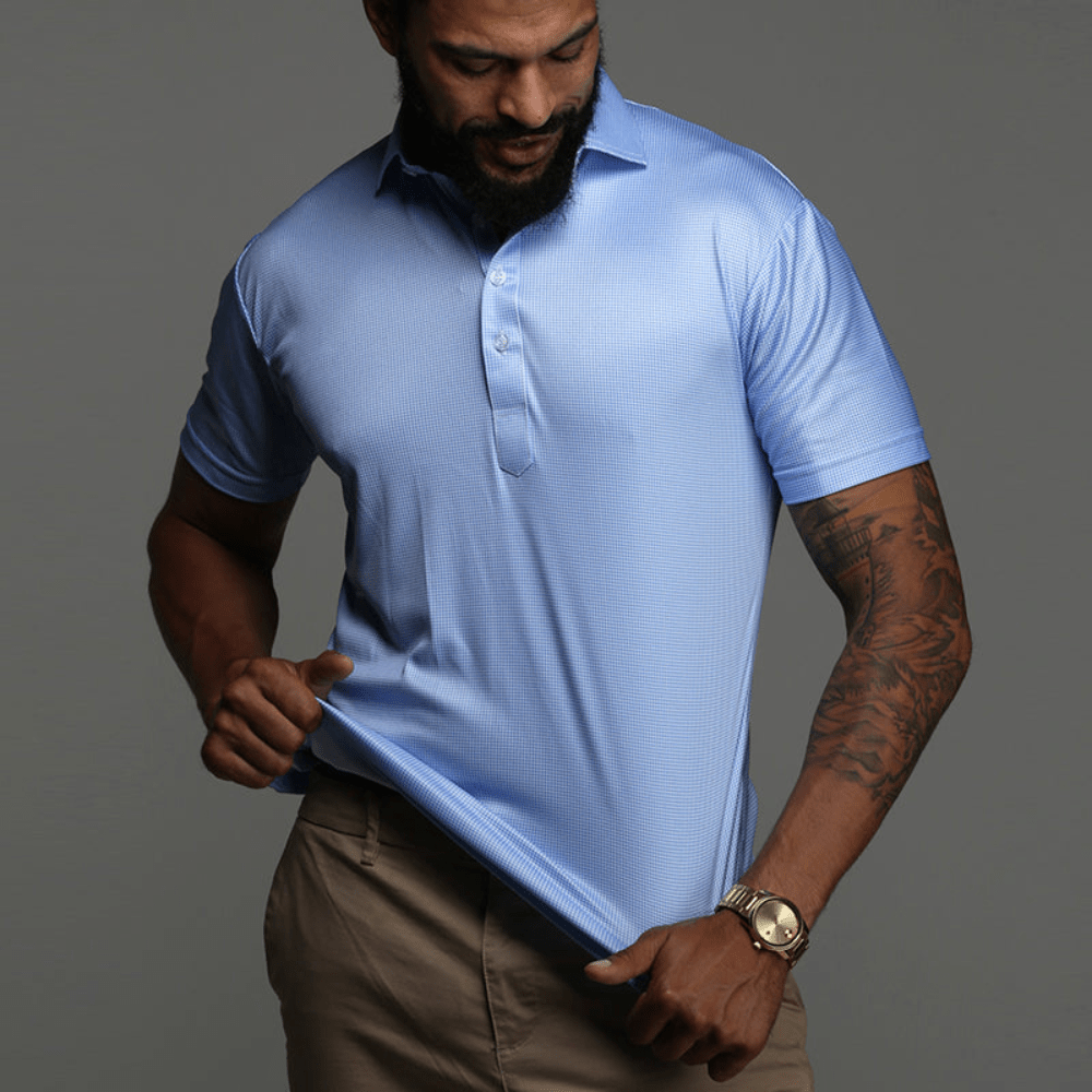 Levoire | Polo Coton Respirant Homme Motif bleu