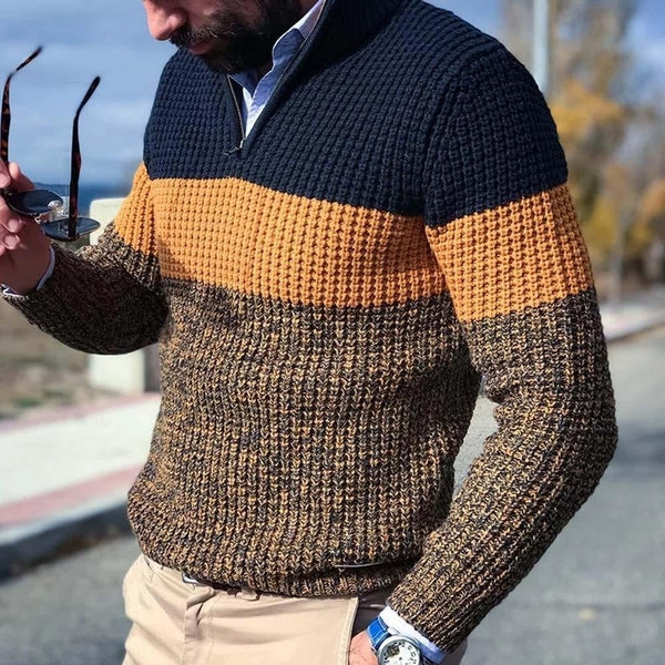 Levoire | Pull En Maille De Luxe Avec Décolleté En V Pour Hommes Braun