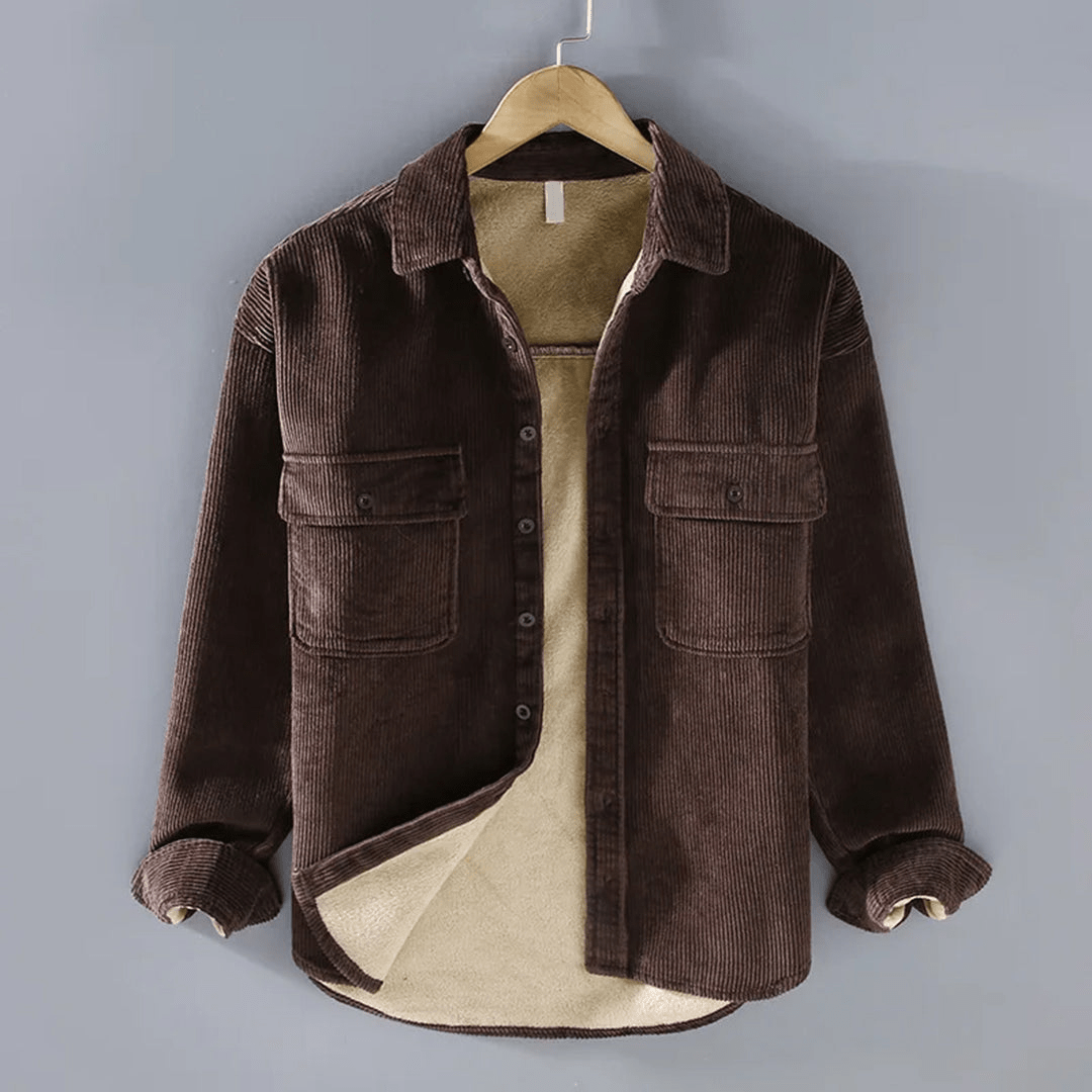 Levoire | Pull Velours Côtelé Homme Braun