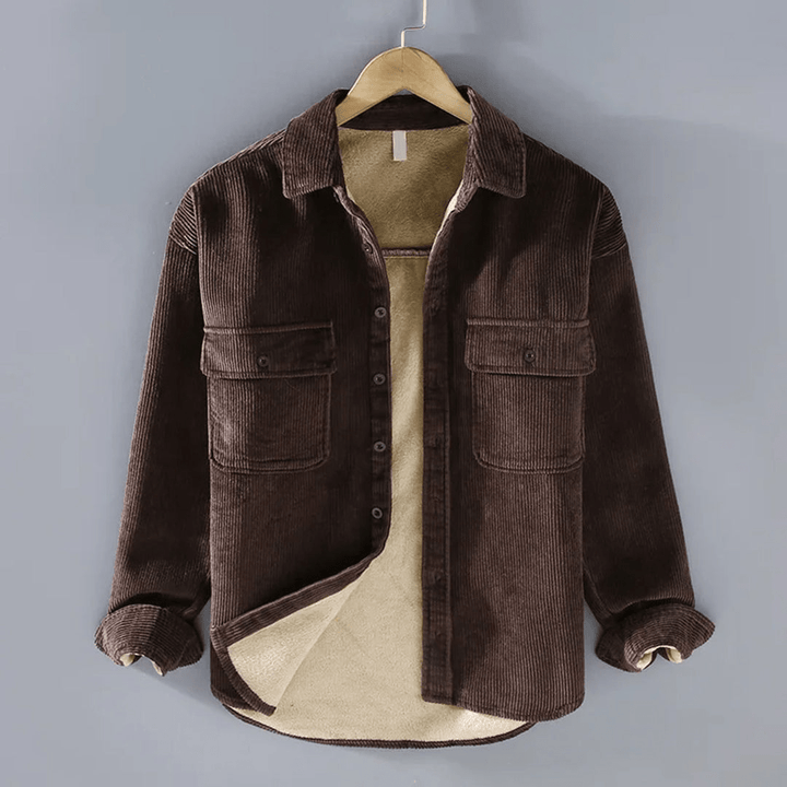 Levoire | Pull Velours Côtelé Homme Braun