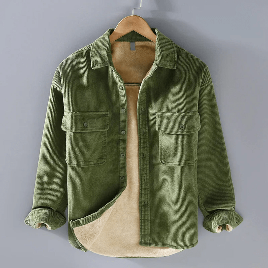 Levoire | Pull Velours Côtelé Homme Vert