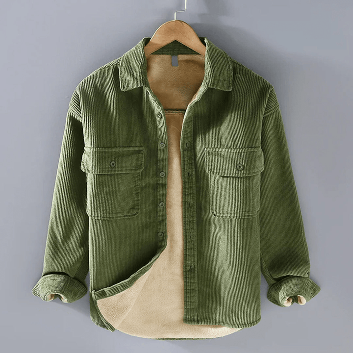Levoire | Pull Velours Côtelé Homme Vert