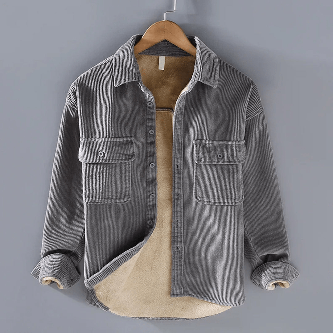 Levoire | Pull Velours Côtelé Homme Gris
