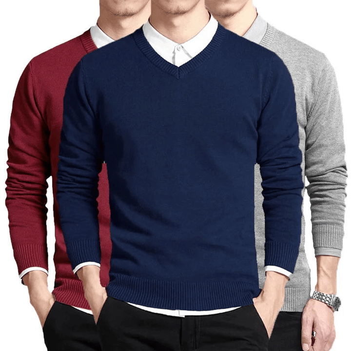 Levoire | Pull en coton premium avec col en V pour hommes, gilet