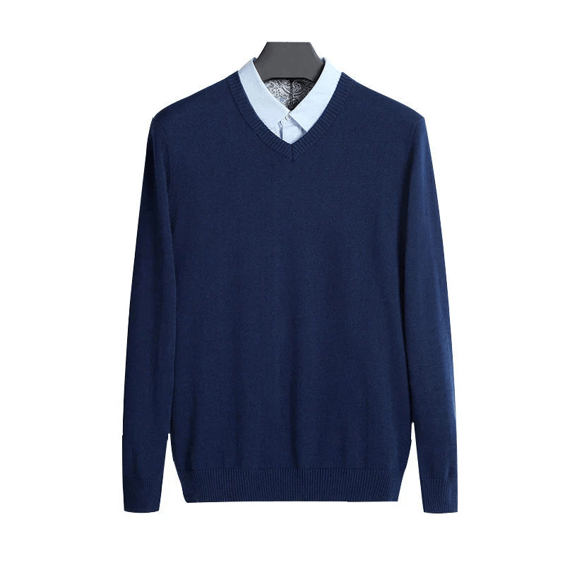 Levoire | Pull en coton premium avec col en V pour hommes, gilet