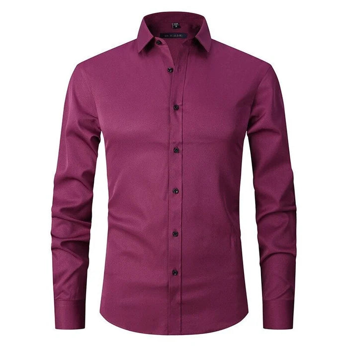 Levoire | Chemise Stretch Anti-Repassage Chemise Confortable Pour Le Quotidien Bourgogne