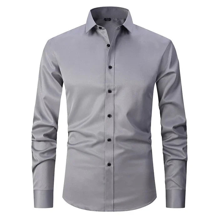 Levoire | Chemise Stretch Anti-Repassage Chemise Confortable Pour Le Quotidien Gris