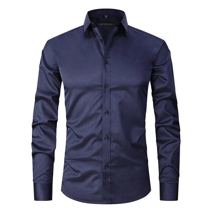Levoire | Chemise Stretch Anti-Repassage Chemise Confortable Pour Le Quotidien Bleu marine